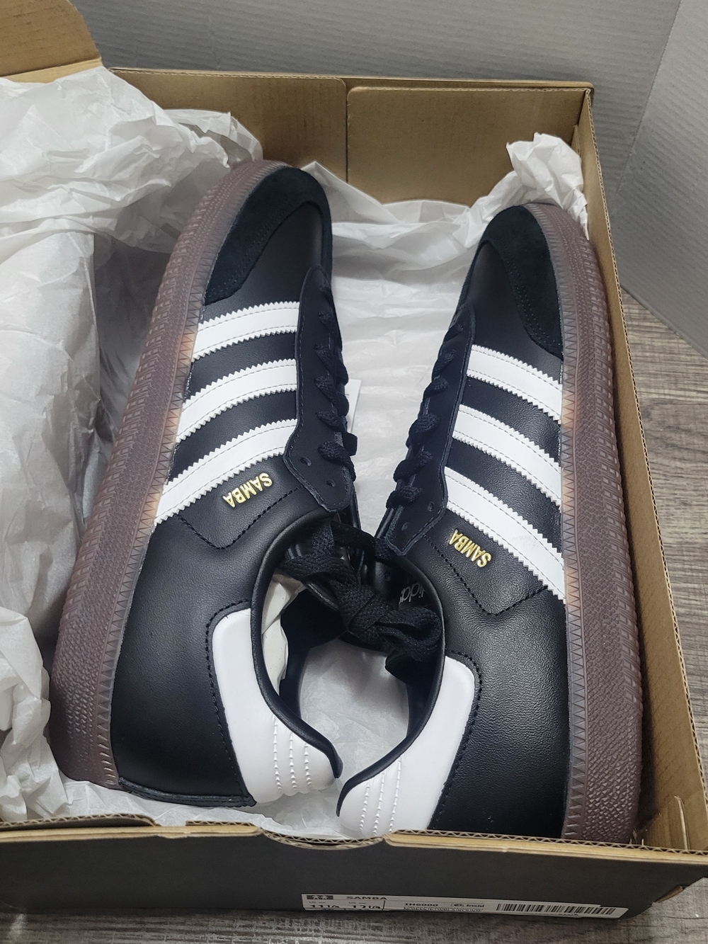 Adidas Samba Classic Shoes Black White Gum Sole Size 11.5 - Picture 8 of 9